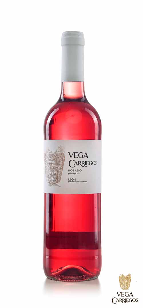 Botella de vino vegacarriegos vino blanco albarin