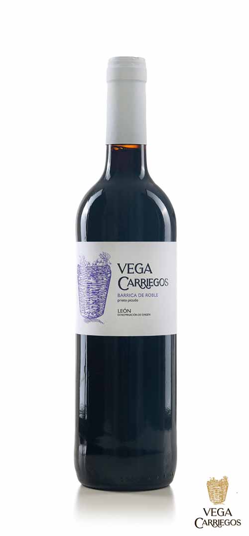 Botella de vino vegacarriegos vino blanco albarin