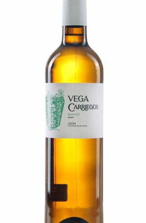 Botella de vino vegacarriegos vino blanco albarin